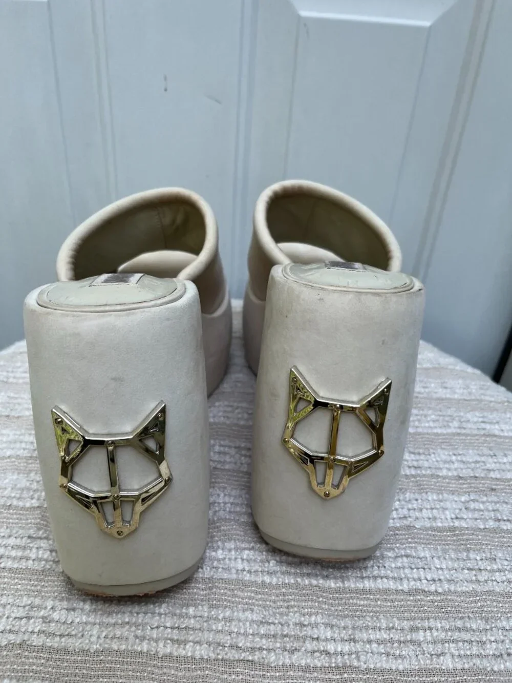 Rare Naked Wolfe Wedge Platform mules sandals Size 9